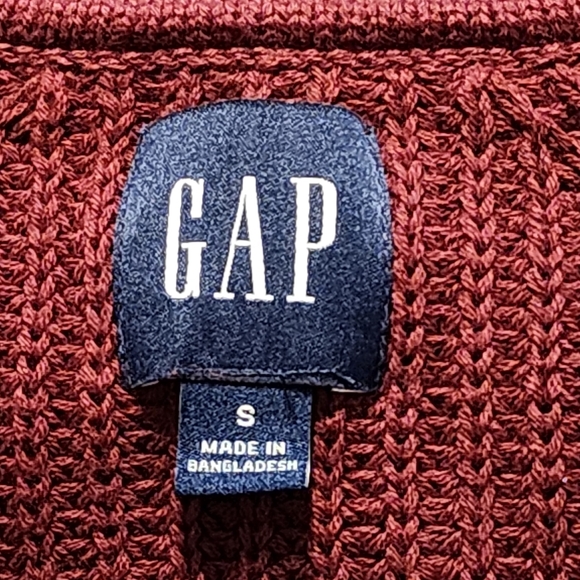Gap Casual Cardigan Burgundy Button Up  Cardigan Long Sleeve Loose Knit - Picture 11 of 14